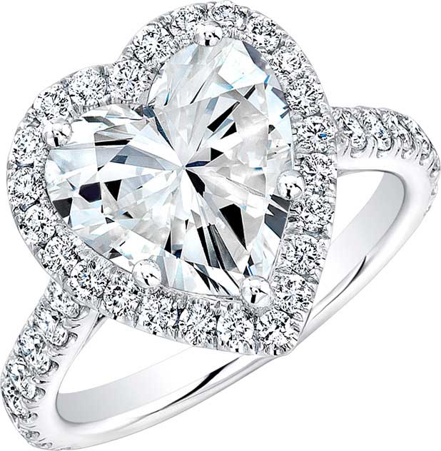 Amazon.com: THELANDA 10k White Gold Simulated Heart-shaped Diamond  Engagement Ring Raised Shank Promise Bridal Ring (4) : Clothing, Shoes &  Jewelry
